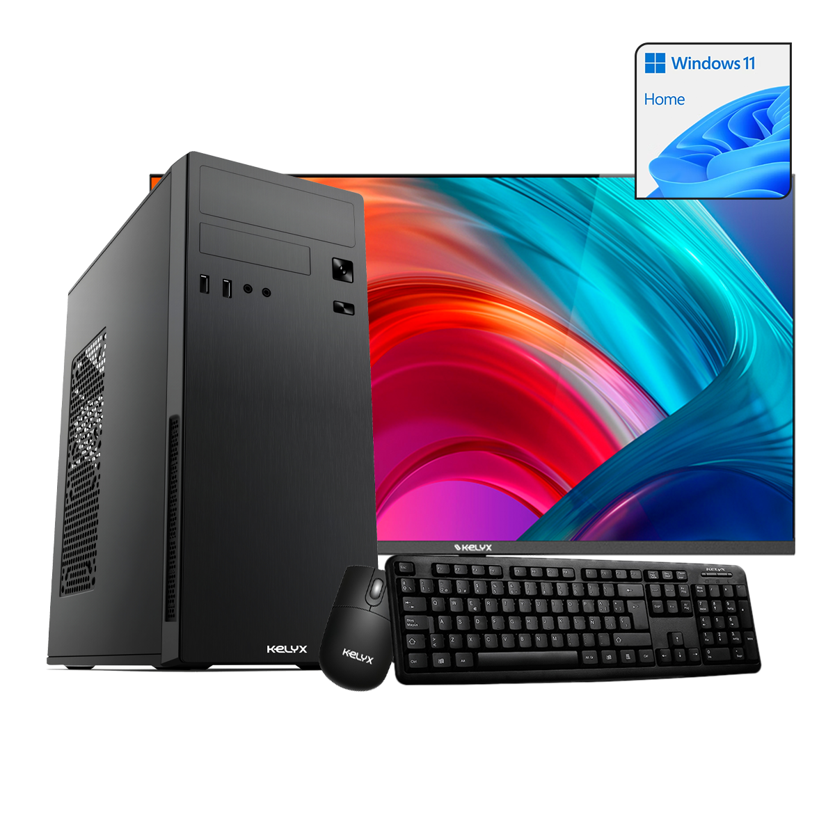 Sist. Kelyx AMD Ryzen 3-3200G 8G M.2 256G Win 11H + Monitor 24"